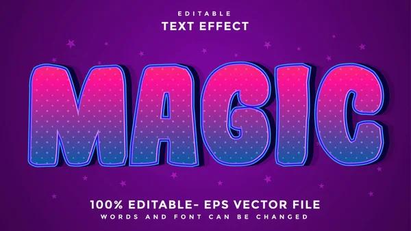 Gradiente Palavra Magia Efeito Texto Editável Design Efeito Salvo Estilo — Vetor de Stock