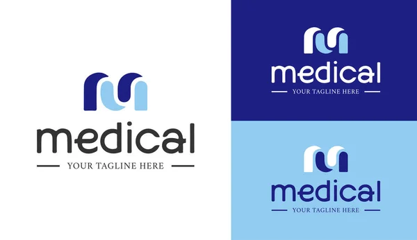 Modern Healthcare Medical Logo Flacher Vektor Blau Medical Logo Design Stockvektor