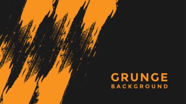 Siyah Arkaplanda Soyut Turuncu Grunge dokusu Pankart ya da Sunum İçin İyi Kullanım