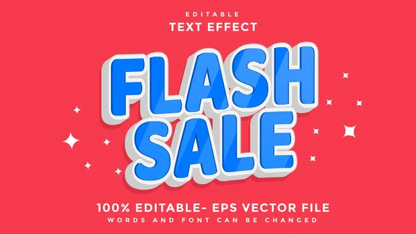 Minimal Blue Word Flash Sale Editierbare Texteffekt Design Vorlage Effekt — Stockvektor