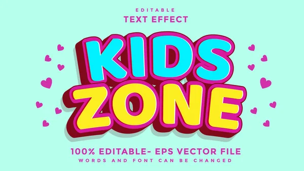 3d MInimal Kelime Çocuk Bölgesi Düzenlenebilir Metin Efekti Tasarım Şablonu, Efekt Grafik Biçiminde Kaydedildi