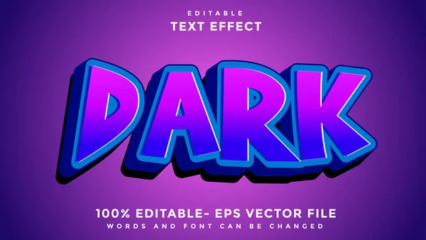 Minimal Word Dark Editable Text Effect Design Effekt Grafischen Stil — Stockvektor