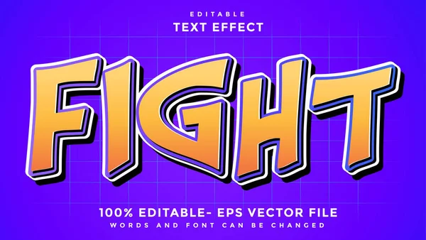 Minimaler Farbverlauf Word Kampf Editierbare Text Effekt Design Effekt Gespeichert — Stockvektor