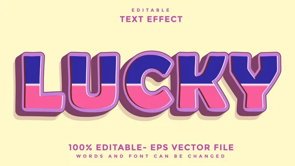 Bunte Wort Glück Editierbare Text Effekt Design Vorlage Effekt Gespeichert — Stockvektor