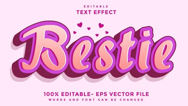 Minimaler Farbverlauf Word Bestie Editierbare Texteffekt Design Vorlage Effekt Grafischen Stockvektor