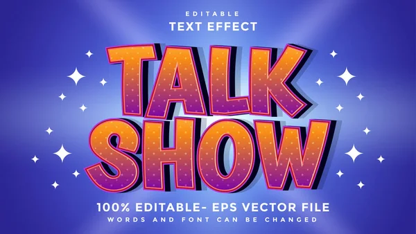 Minimal Word Talk Show Editierbare Texteffekt Design Vorlage Effekt Grafischen — Stockvektor