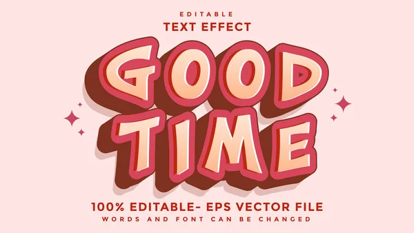 stock vector 3d Minimal Word Good Time Editable Text Effect Design Template, Effect Saved In Graphic Style