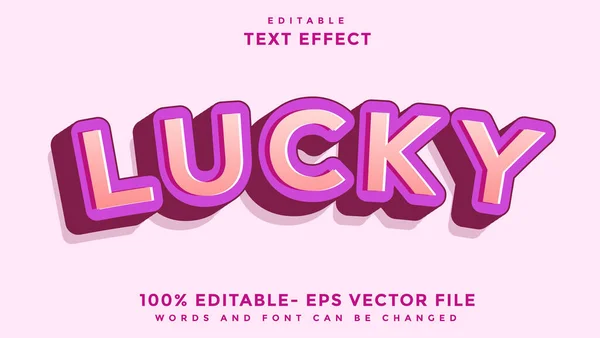 Minimal Word Lucky Editable Text Effect Design Template Effekt Grafischen — Stockvektor