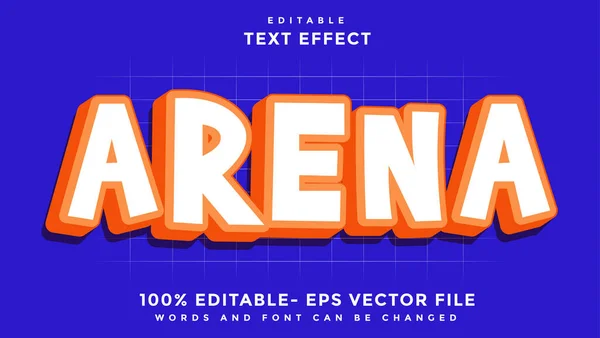 Minimal Word Arena Editierbare Texteffekt Designvorlage Effekt Grafischen Stil Gespeichert — Stockvektor