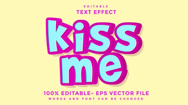 3d Asgari Kelime Öp Beni Düzenlenebilir Metin Efekti Tasarım Şablonu, Grafik Biçiminde Kaydedilmiş Efekt