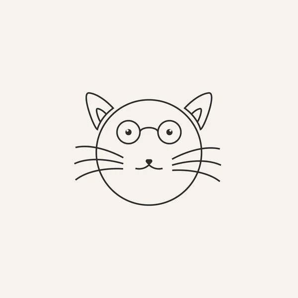 cat icon line logo vector design