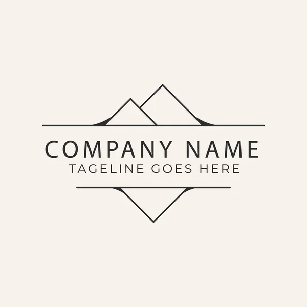 triangle mountain line art logo design