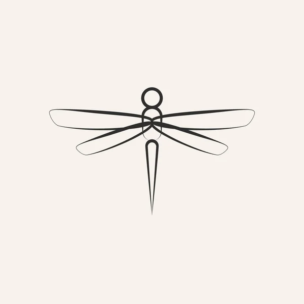 dragonfly line art logo vector design