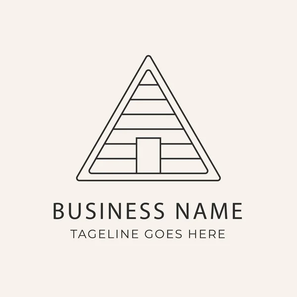 cabin line art logo vector design