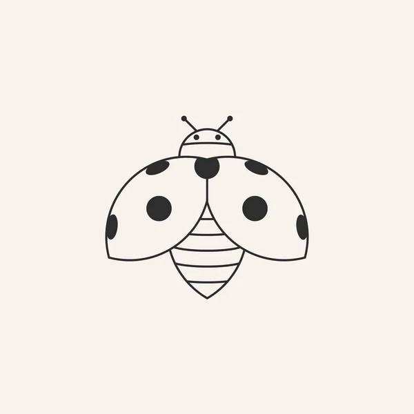 ladybird line art logo design vector illustration