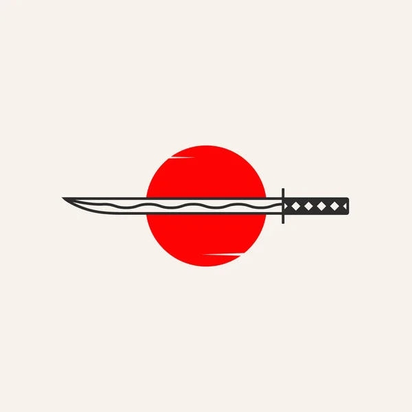 katana sword vintage art logo vector design illustration