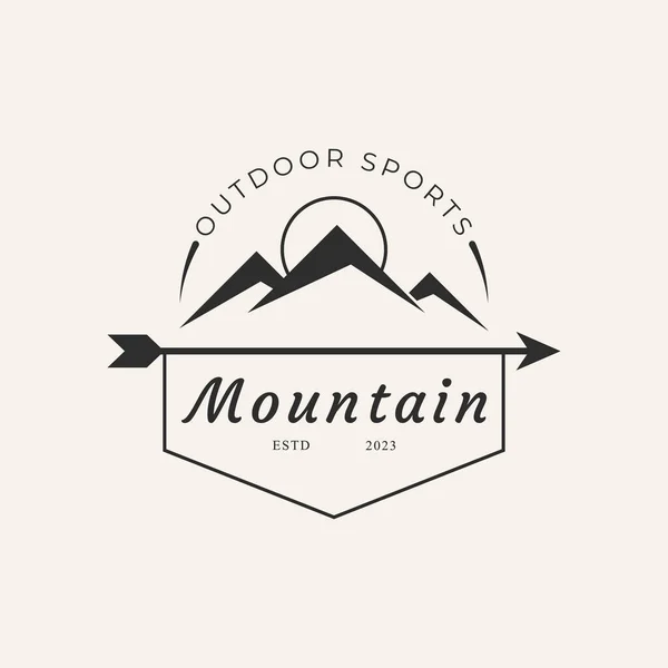 dağ sporu çizgisi sanat logosu tasarım vektörü.