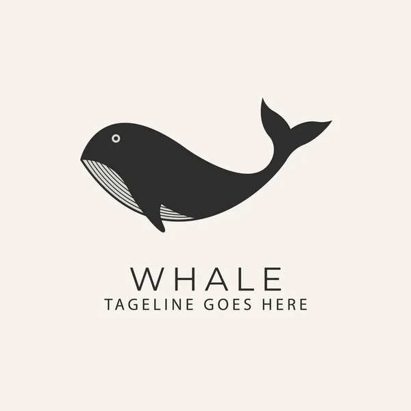 balina çizgisi sanat tasarımı logo vektör çizimi.