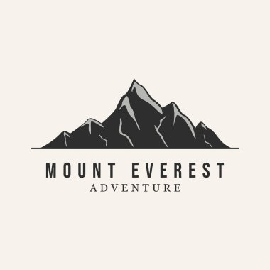 dağ Everest çizgisi sanat tasarımı logo vektör silueti.