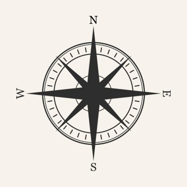 pusula çizgisi logo vektör tasarımı yaratıcı