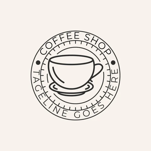 Kawiarnia Linia Sztuka Logo Projektowanie Wektor — Wektor stockowy