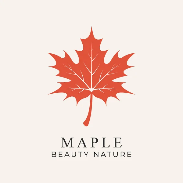 Akçaağaç yaprağı çizgisi sanat logosu tasarım vektörü.