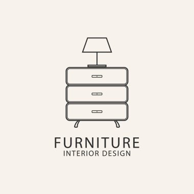 mobilya hattı sanat logosu tasarım vektörü.