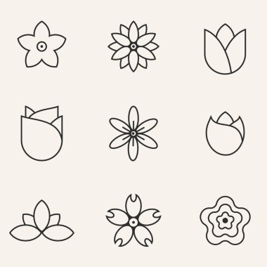 çiçek hattı logosu tasarım vektör paketi.