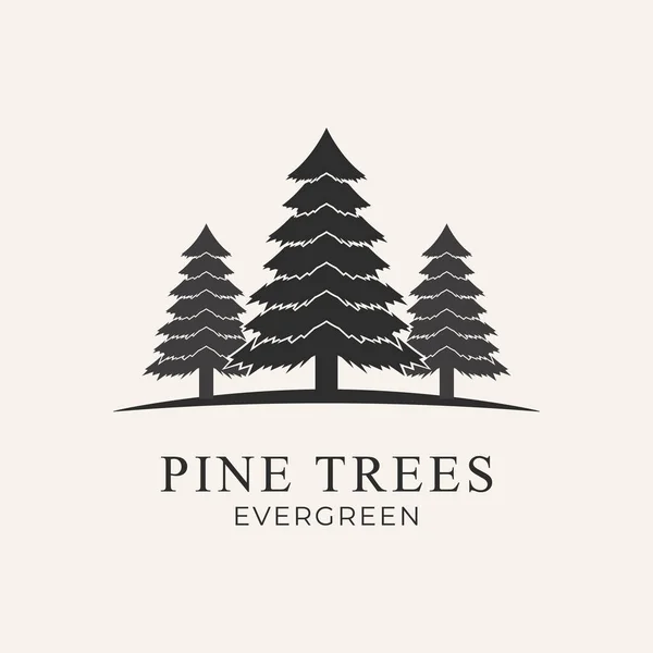 Çam ağaçları logo vintage tasarım sanat logosu vektörü.