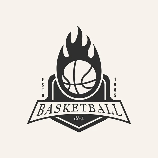 Basketbol logosu vintage tasarım logo vektörü.