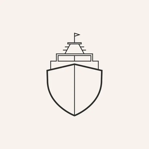 gemi logo hattı tasarım vektör sanat çizimi.