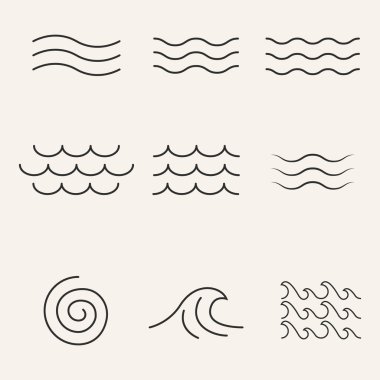 su hattı simgesi çeşitli dalga logosu sanat tasarımı logo taşıyıcı koleksiyonu.