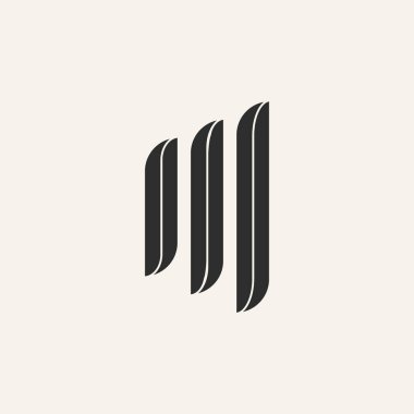 M harfi çizgi monogram vektör tasarımı illüstrasyonuName