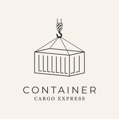 konteyner çizgisi sanat logo vektörü.