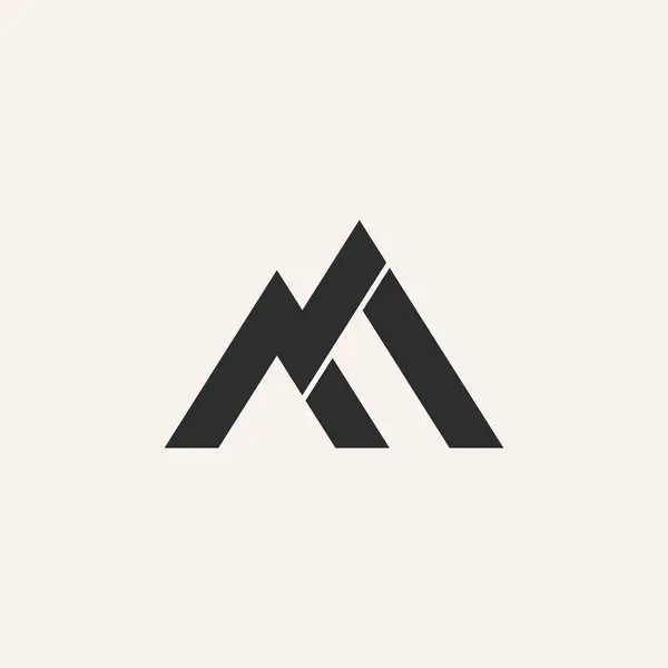 letter m mountain line monogram logo vector.