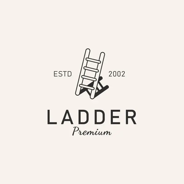 merdiven hipster merdiven çizgisi vintage logo tasarım vektörü.