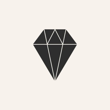 Elmas simgesi logo tasarımı vektör silueti.