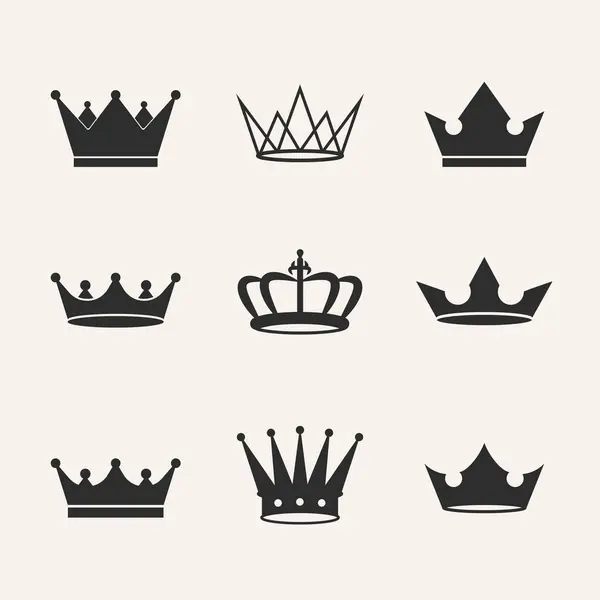 Crown King logo simgesi tasarım vektör vintage koleksiyonu.