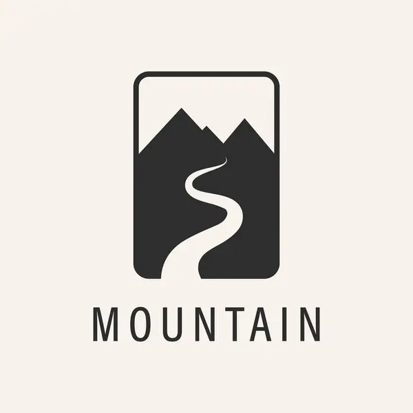 Dağ sokak sanatı logosu vektör tasarımı çizim silüeti.