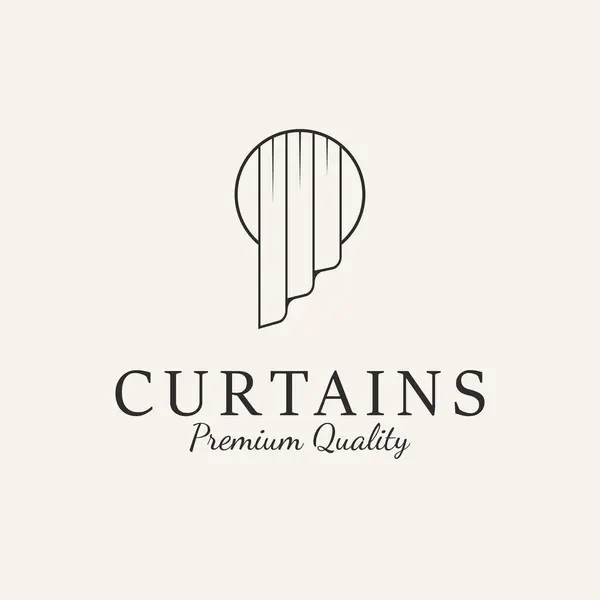 perde çizgisi sanat logosu vektör tasarımı illüstrasyonu.
