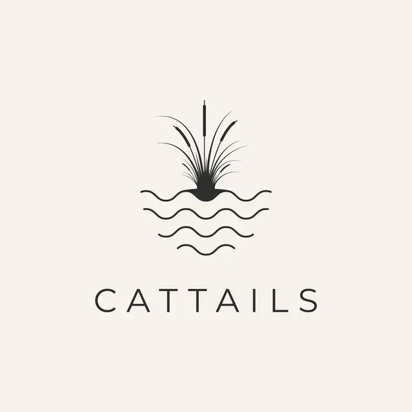 cattails simge silueti logo vektör tasarım sanatı.