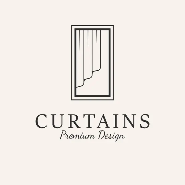 perde çizgisi sanat logosu vektör tasarımı illüstrasyonu.