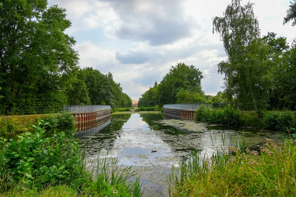 Alte Fahrt Canal Datteln Disused Section Dortmund Ems Canal Surrounding — Fotografia de Stock