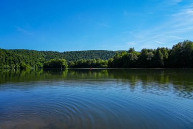 Fulda and the Kragenhof nature reserve near Fuldatal. Landscape near Kassel.