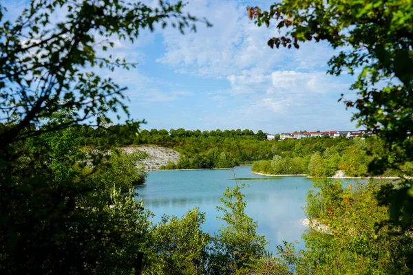 View Dyckerhoff Lake Beckum Quarry West Blue Lagoon Landscape Turquoise — Fotografia de Stock