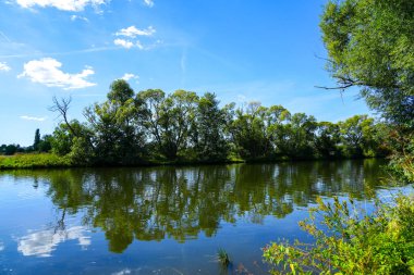 Landscape at the Fulda. Nature by the river.