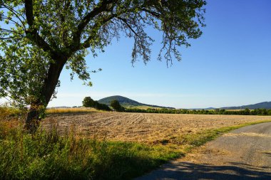 Countryside near Schauenburg. Nature with hills and fields.