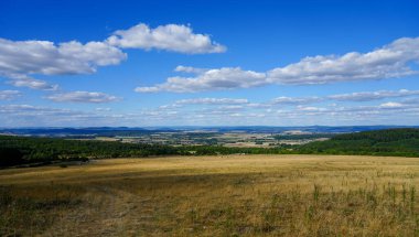 Nature in the Drnberg nature reserve. View of the surrounding countryside near Kassel.