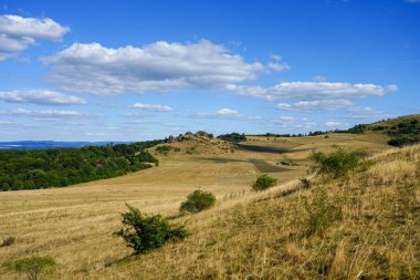 Nature in the Drnberg nature reserve. View of the surrounding countryside near Kassel.