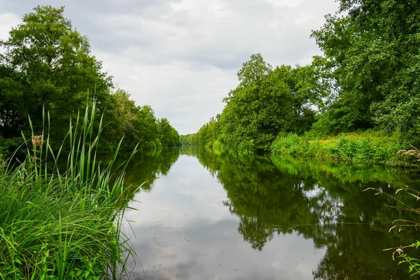 Alte Fahrt Canal Datteln Disused Section Dortmund Ems Canal Surrounding — 스톡 사진